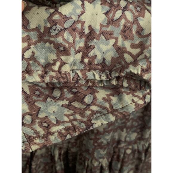 Mini a Ture Copenhagen Dress Plum Blue Cream Floral Drop Waist Twirl 110 / 5 - Picture 5 of 6